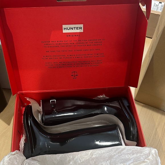 Hunter Black Refined Wide Fit Rainboots 11 - Picture 2 of 6
